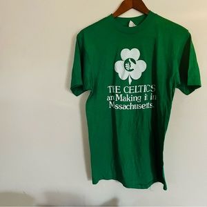 Vintage 1980s Boston Celtics Green Tee St Patrick’s Day T Shirt